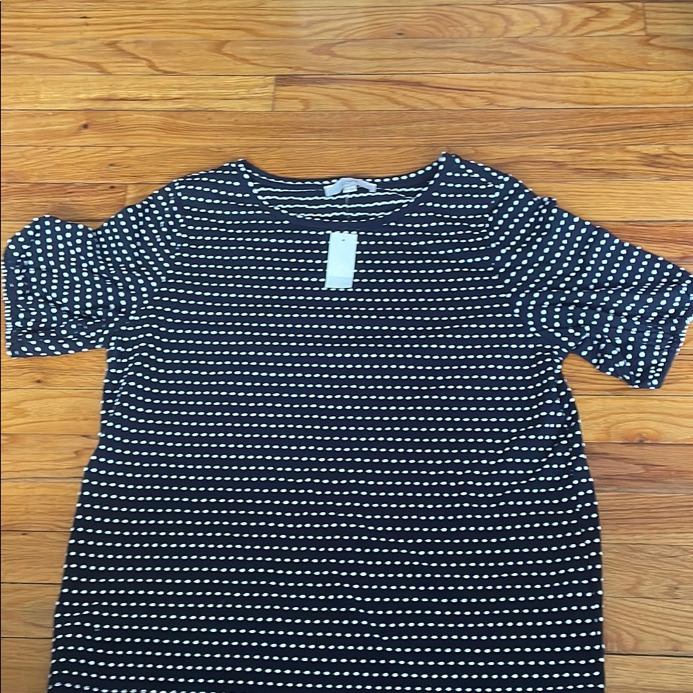 LOFT Blue Polka Dot Short Sleeve Tee